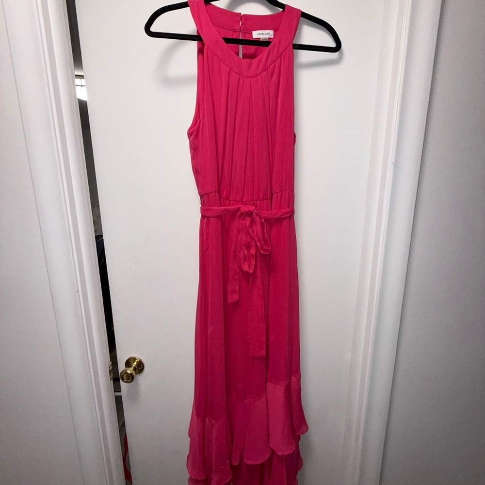 Elegant Pink Sleeveless Dress | Calvin Klein | 12 | NWT